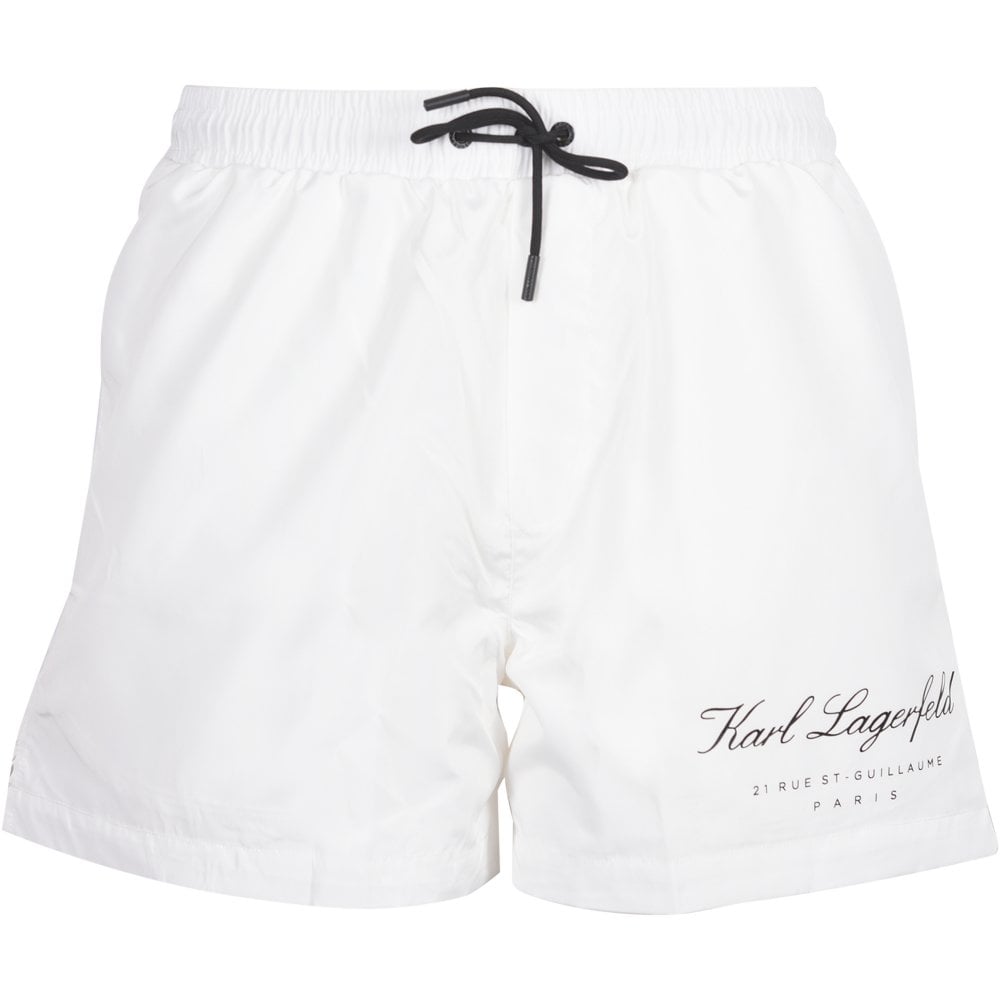 Karl Lagerfeld White Polyester Men's Swim Trunks main image 0