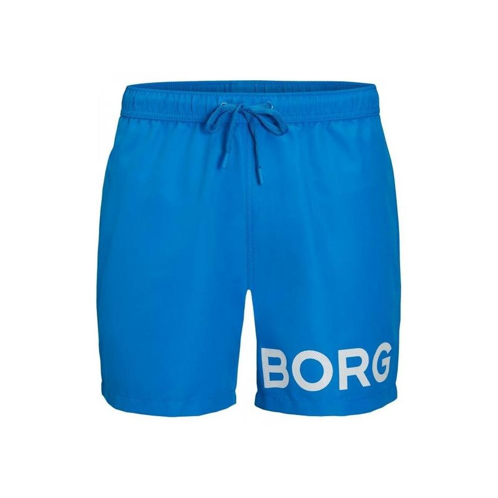 BORG Logo Karim Boys Swim Shorts, Ibiza Blue-Bjorn Borg-UNDERU