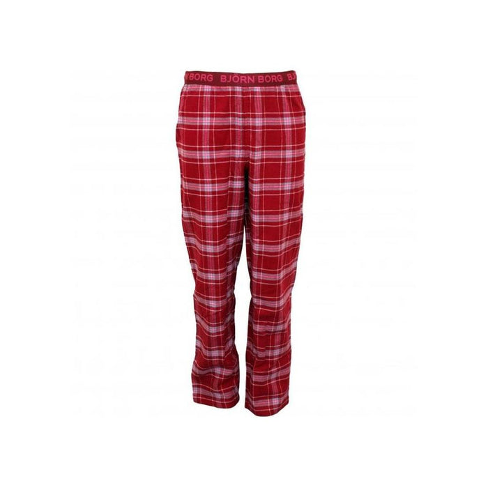 Boys Check Flannel Boys Pyjama Bottoms, Rumba Red-Bjorn Borg-UNDERU