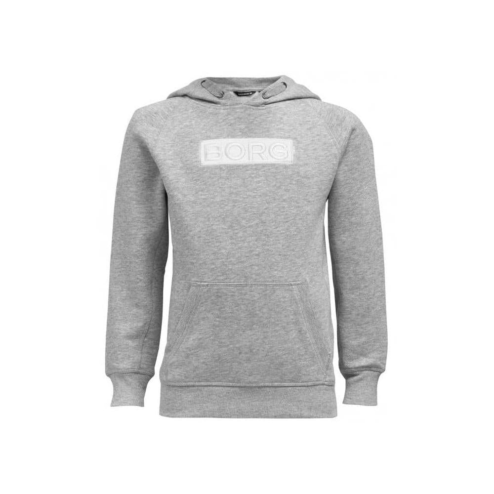BORG Sport Logo Boys Hoodie, Light Grey Melange-Bjorn Borg-UNDERU