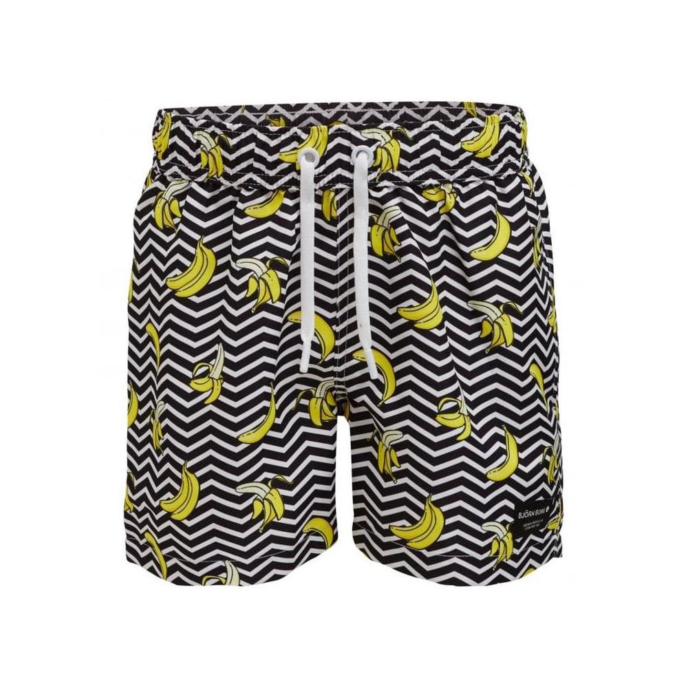 Banana Stripe Boys Swim Shorts, Black-Bjorn Borg-UNDERU