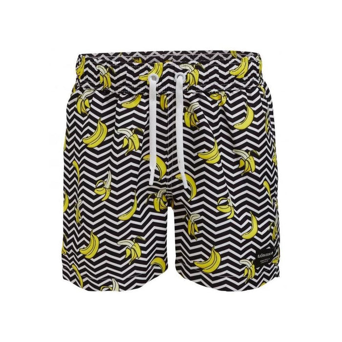 Banana Stripe Boys Swim Shorts, Black-Bjorn Borg-UNDERU