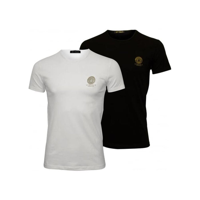 2-Pack Medusa T-Shirts, Black/White-Versace-UNDERU