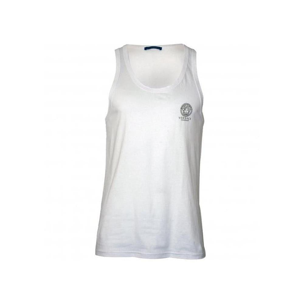 Iconic Tank Top Vest, White-Versace-UNDERU