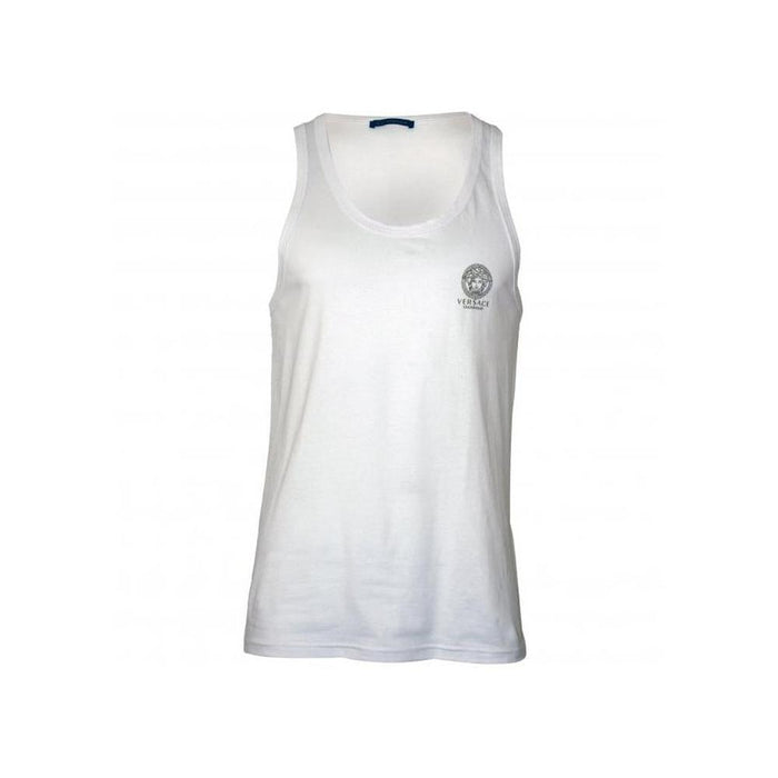 Iconic Tank Top Vest, White-Versace-UNDERU