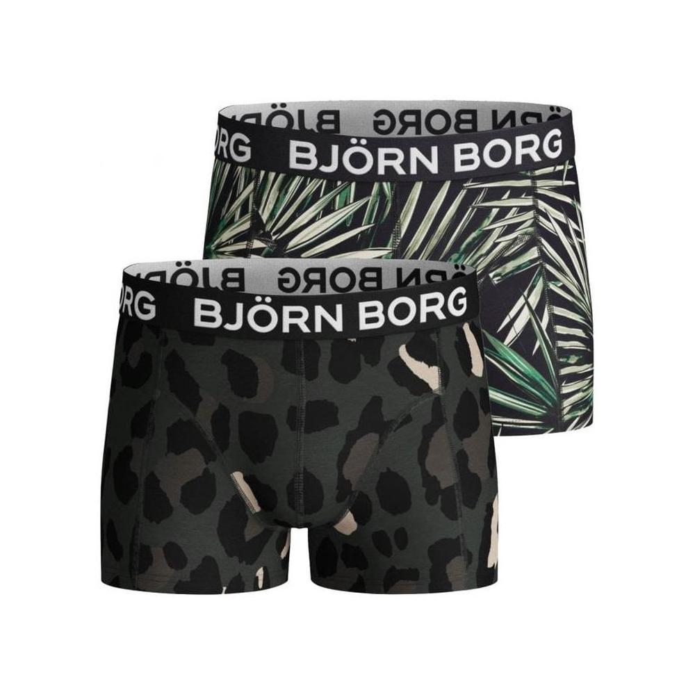 2-Pack Palms & Camo Print Boys Boxer Trunks, Khaki/Black-Bjorn Borg-UNDERU