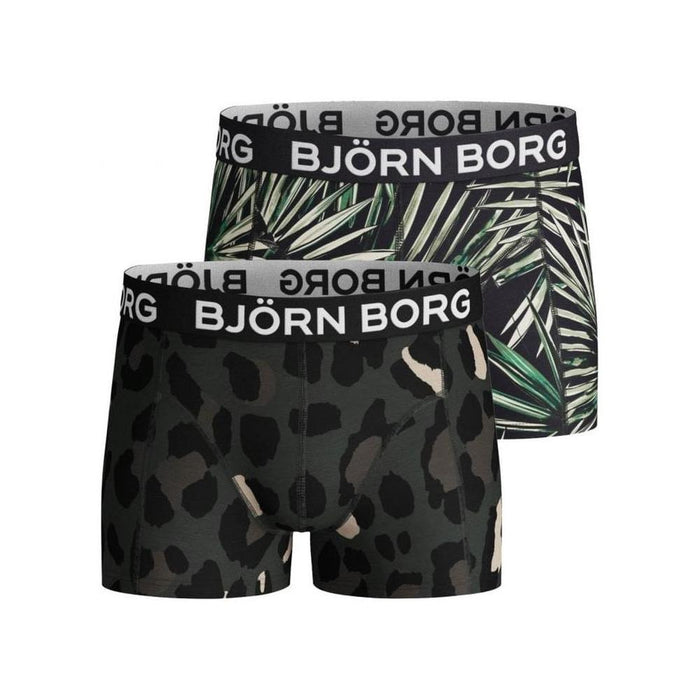2-Pack Palms & Camo Print Boys Boxer Trunks, Khaki/Black-Bjorn Borg-UNDERU