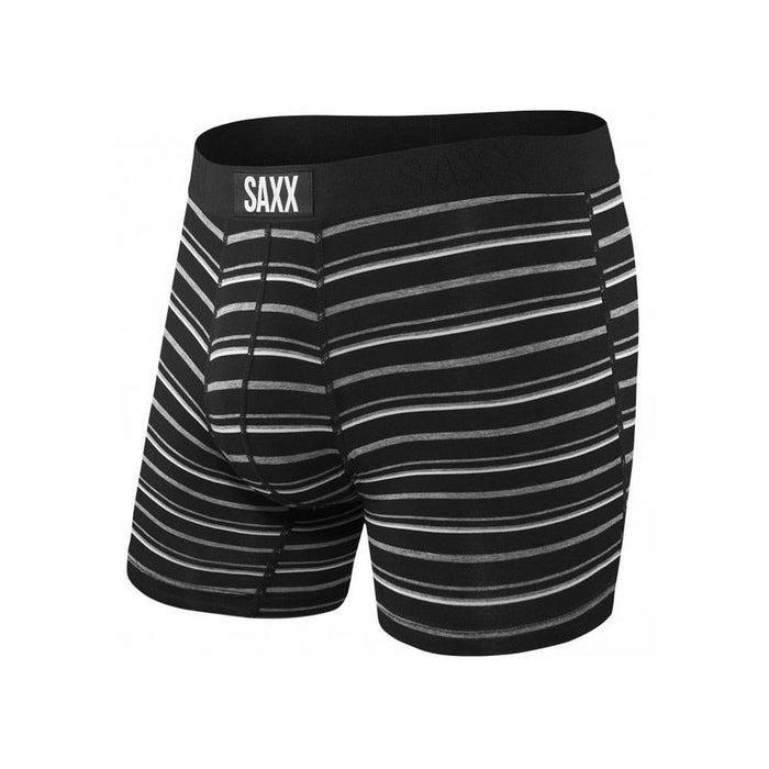 Vibe Black Coast Stripe Boxer Brief, Black/Grey-SAXX-UNDERU