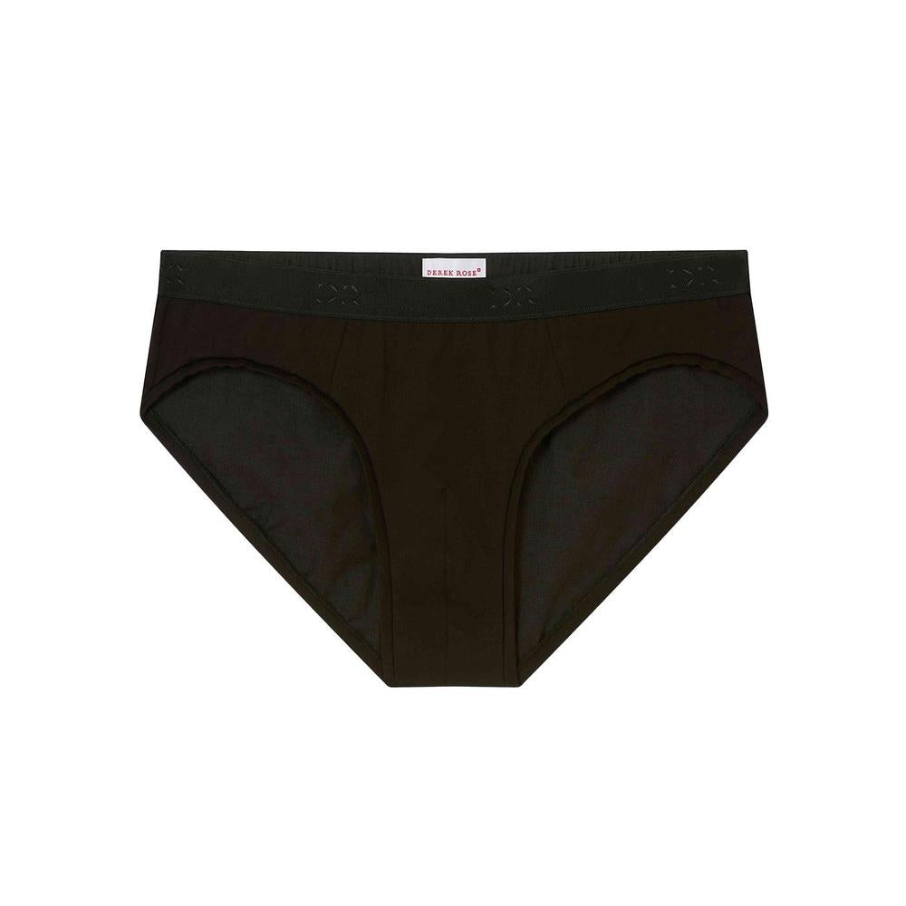 Pima Cotton Stretch Brief, Black-Derek Rose-UNDERU
