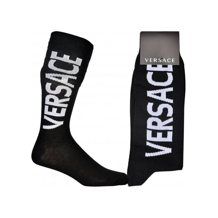 Script Logo Sports Socks, Black/white-Versace-UNDERU