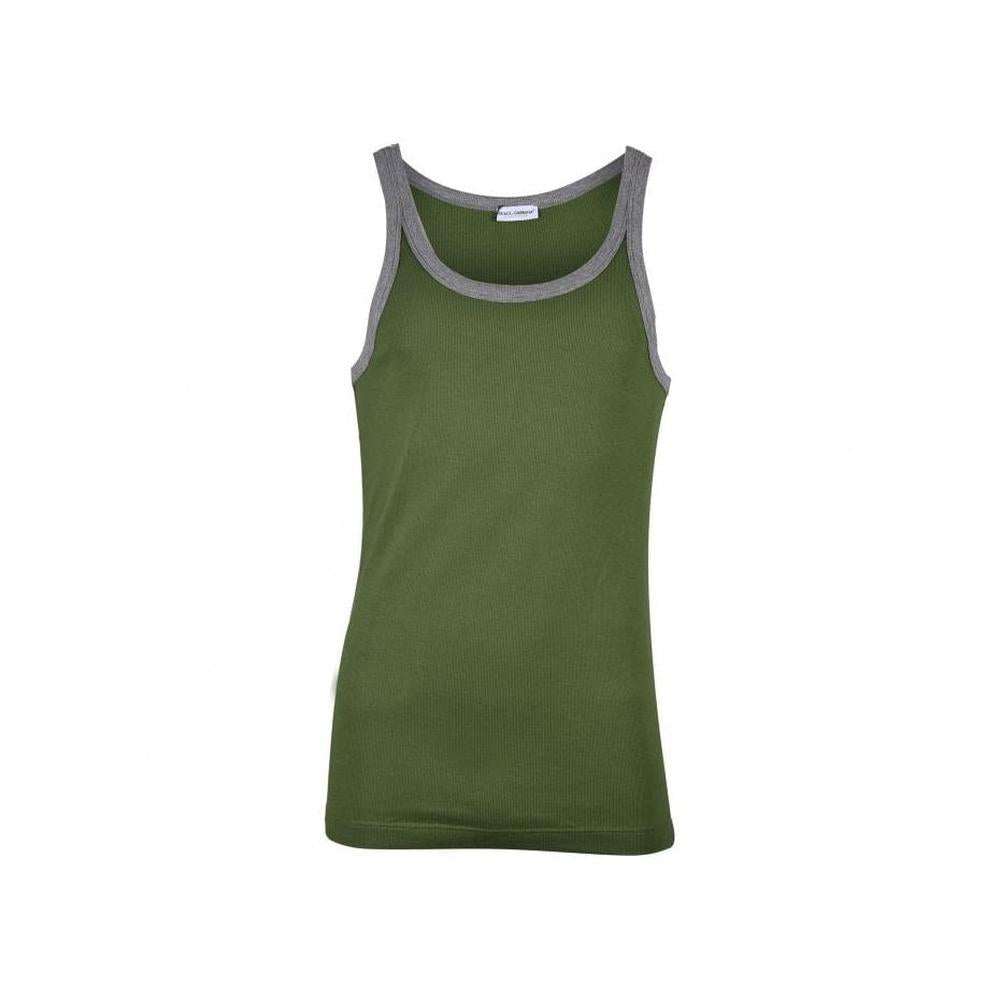 Contrast Trim Tank Top Vest, Green/grey-Dolce & Gabbana-UNDERU