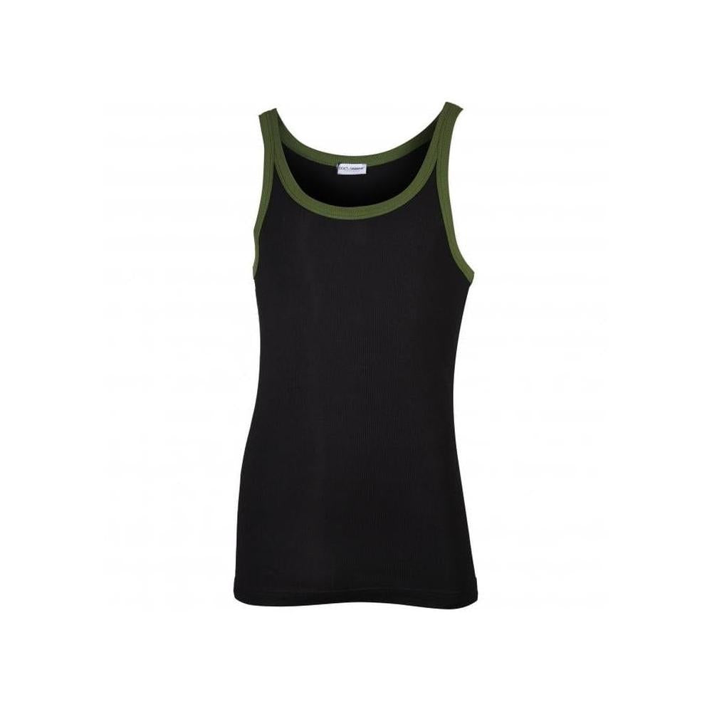 Contrast Trim Tank Top Vest, Black/green-Dolce & Gabbana-UNDERU