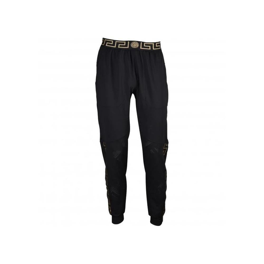 Iconic Logo Technical Gym Jogging Bottoms, Black/gold-Versace-UNDERU