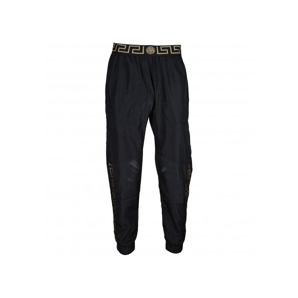 Iconic Logo Tape Technical Gym Jogging Bottoms, Black/gold-Versace-UNDERU