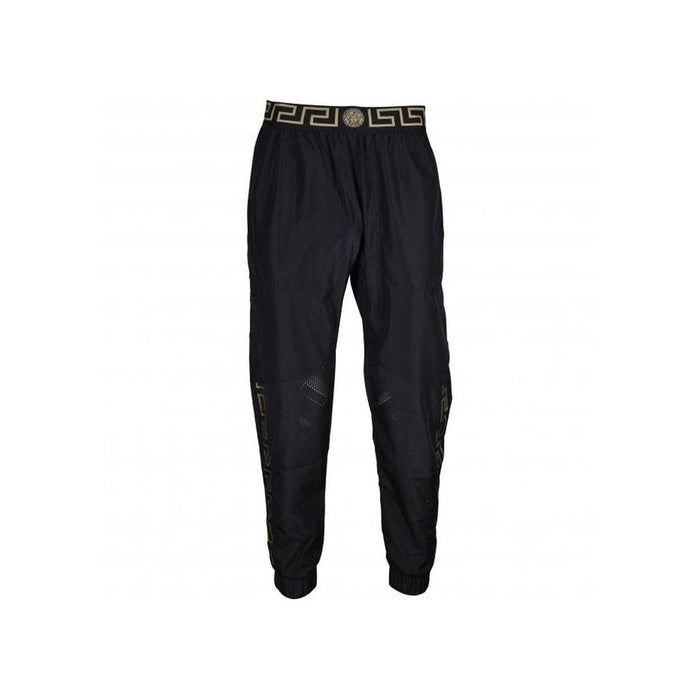 Iconic Logo Tape Technical Gym Jogging Bottoms, Black/gold-Versace-UNDERU