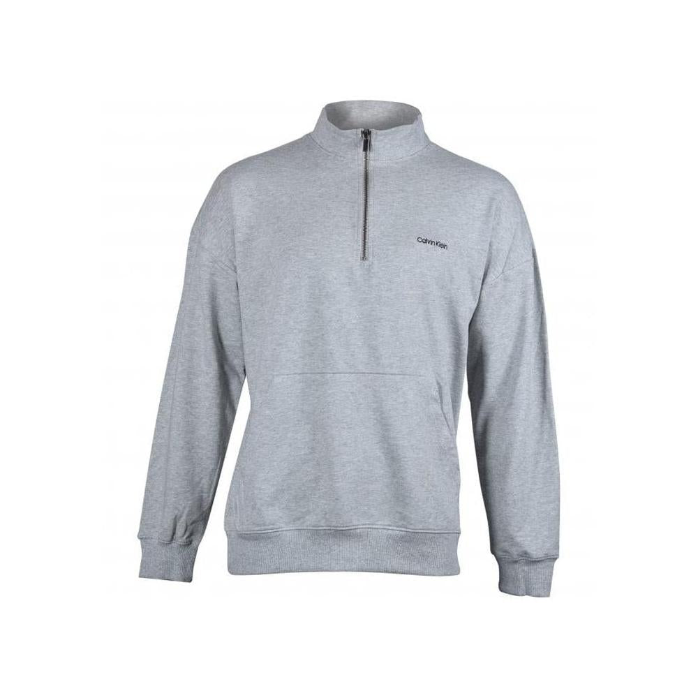 Embroidered Logo Qtr-Zip Track Jacket, Grey Heather-Calvin Klein-UNDERU