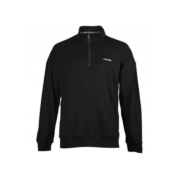 Embroidered Logo Qtr-Zip Track Jacket, Black-Calvin Klein-UNDERU