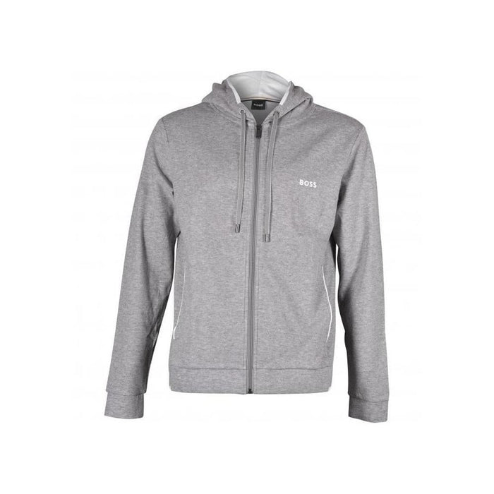 BOSS-Cashmere Zip-Thru Hooded Jacket, Medium Grey Melange-UNDERU
