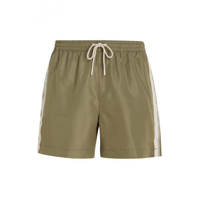 Calvin Klein Men's Logo Tape Swim Shorts, Delta Green