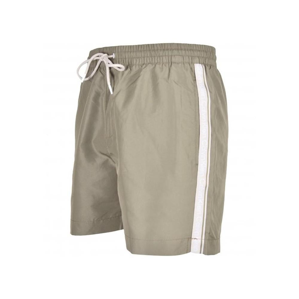 Calvin Klein-Logo Tape Swim Shorts, Delta Green-UNDERU
