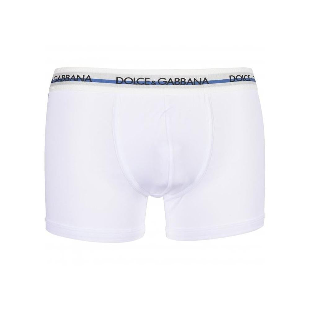 Dolce & Gabbana-DG Monogram Trim Boxer Trunk, White-UNDERU