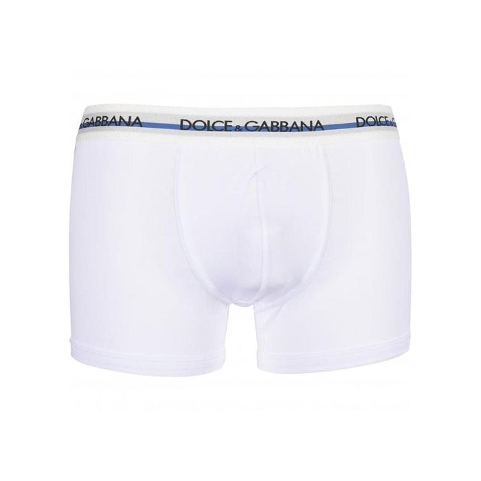 Dolce & Gabbana-DG Monogram Trim Boxer Trunk, White-UNDERU