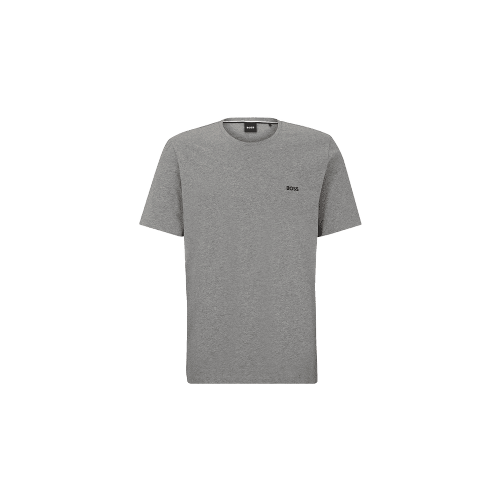 BOSS-Luxe Jersey Crew-Neck Loungewear T-Shirt, Medium Grey Melange-UNDERU