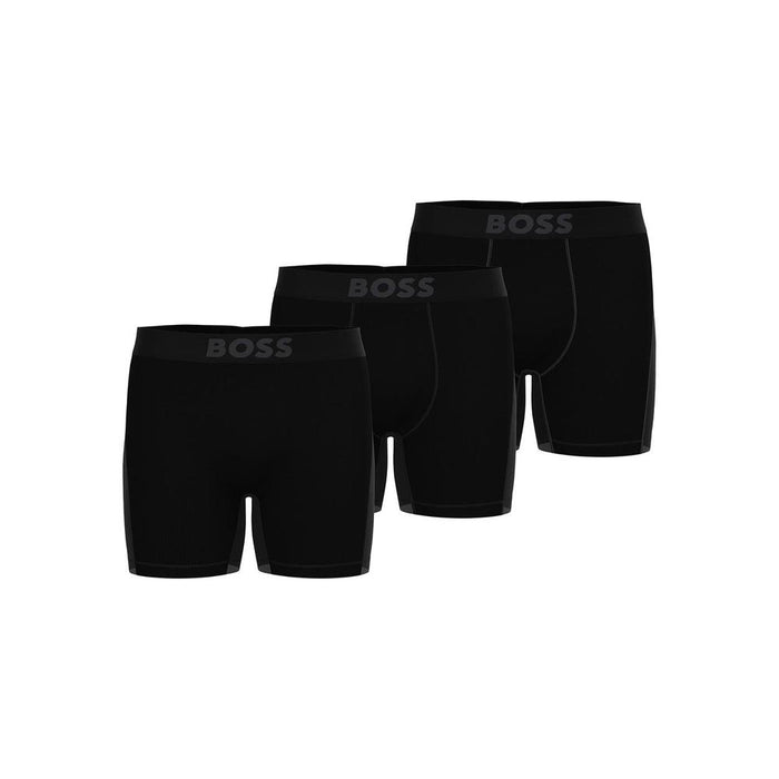 BOSS-3-Pack Active Boxer Briefs, Black-UNDERU