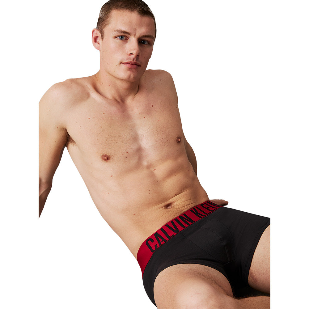 Calvin Klein Men's 3-Pack Intense Power Boxer Trunks, Black/Red