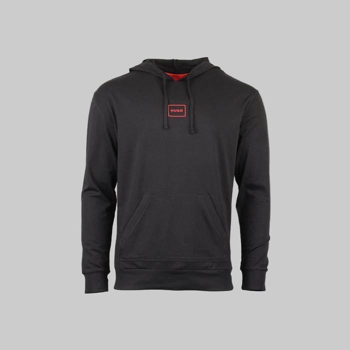 Product code 25765 Hugo lightweight hoodie in black front view