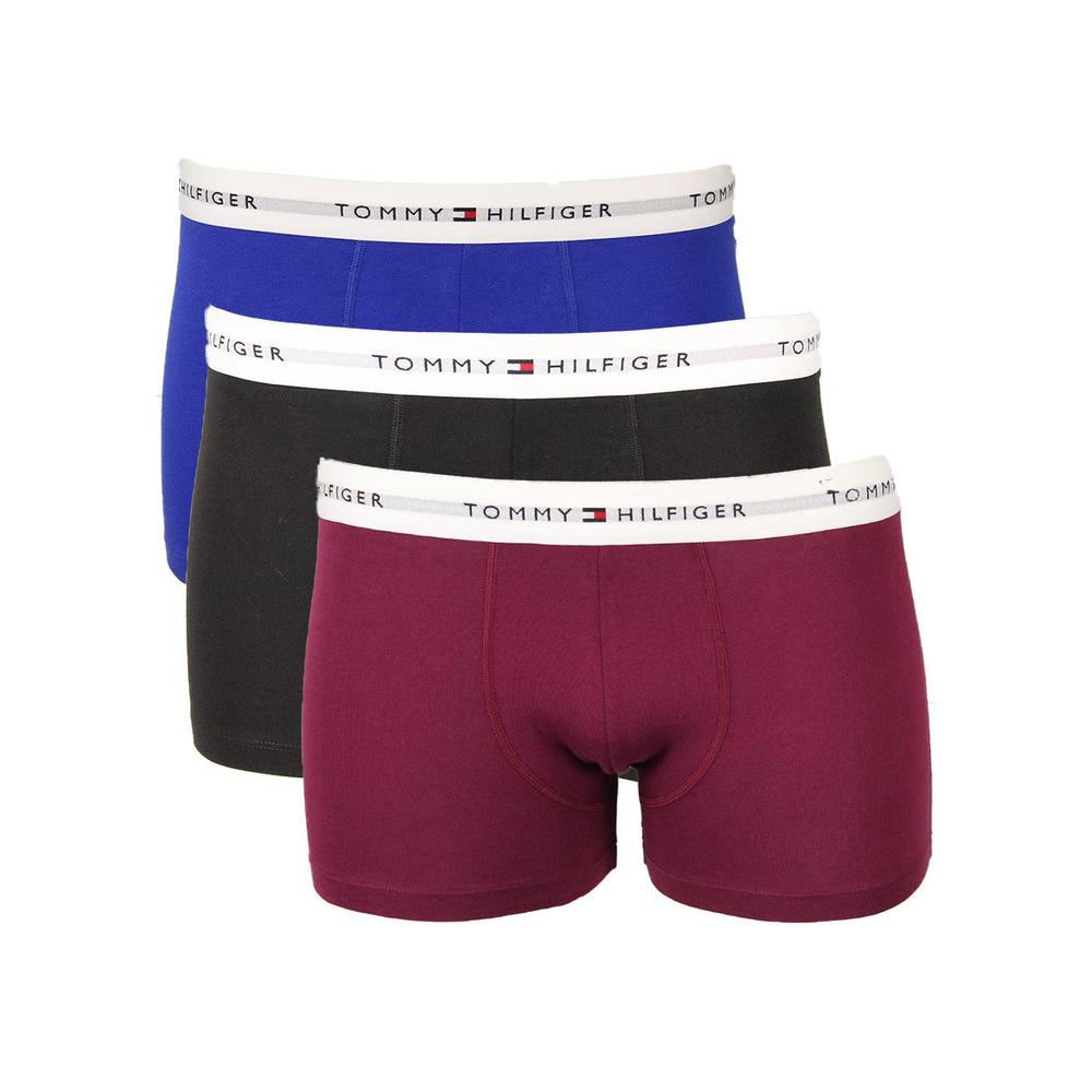 Tommy Hilfiger Men's 3-Pack Boxer Trunks, Blue/Grape/Black