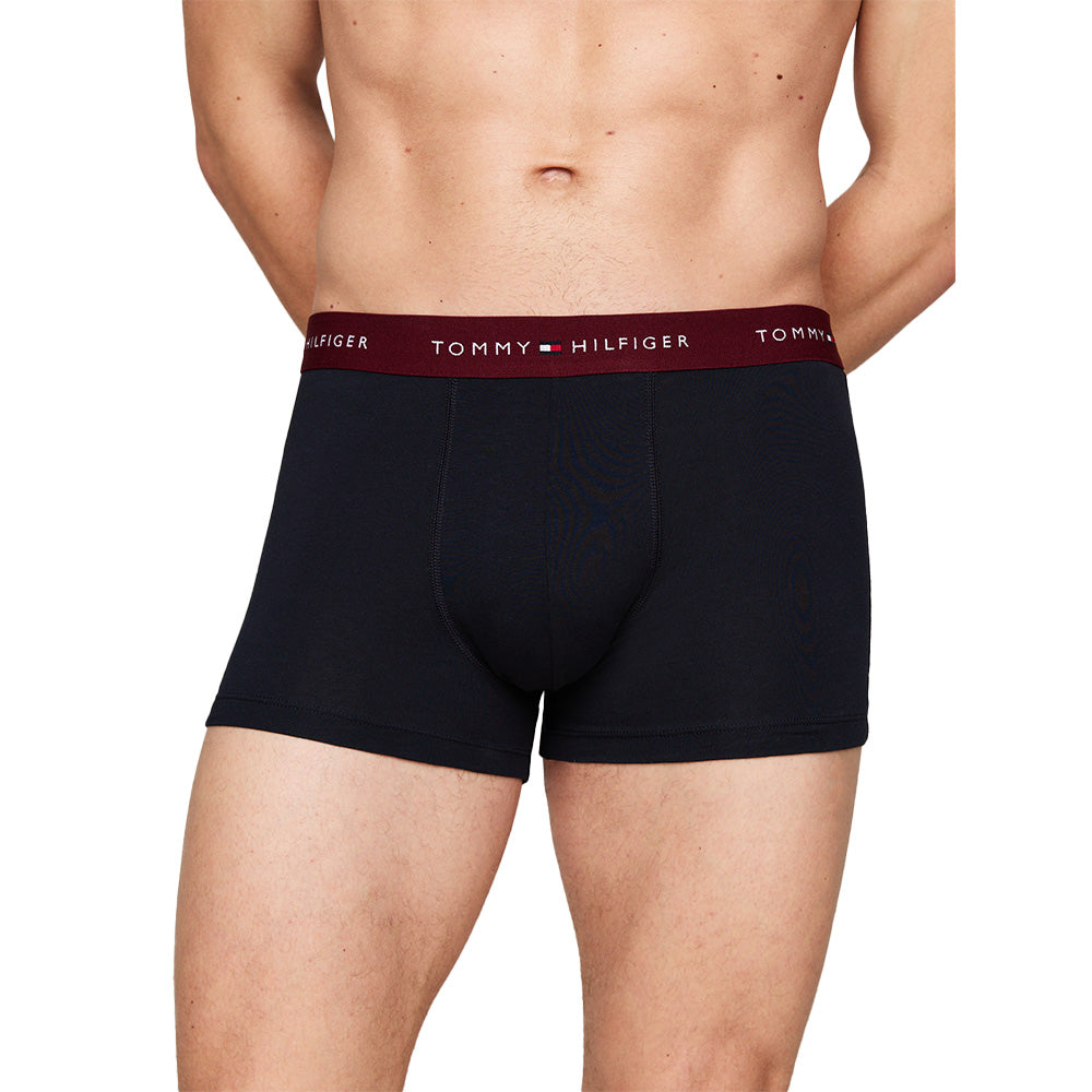 Tommy Hilfiger Men's 3-Pack Boxer Trunks, Black/Blue/Pink