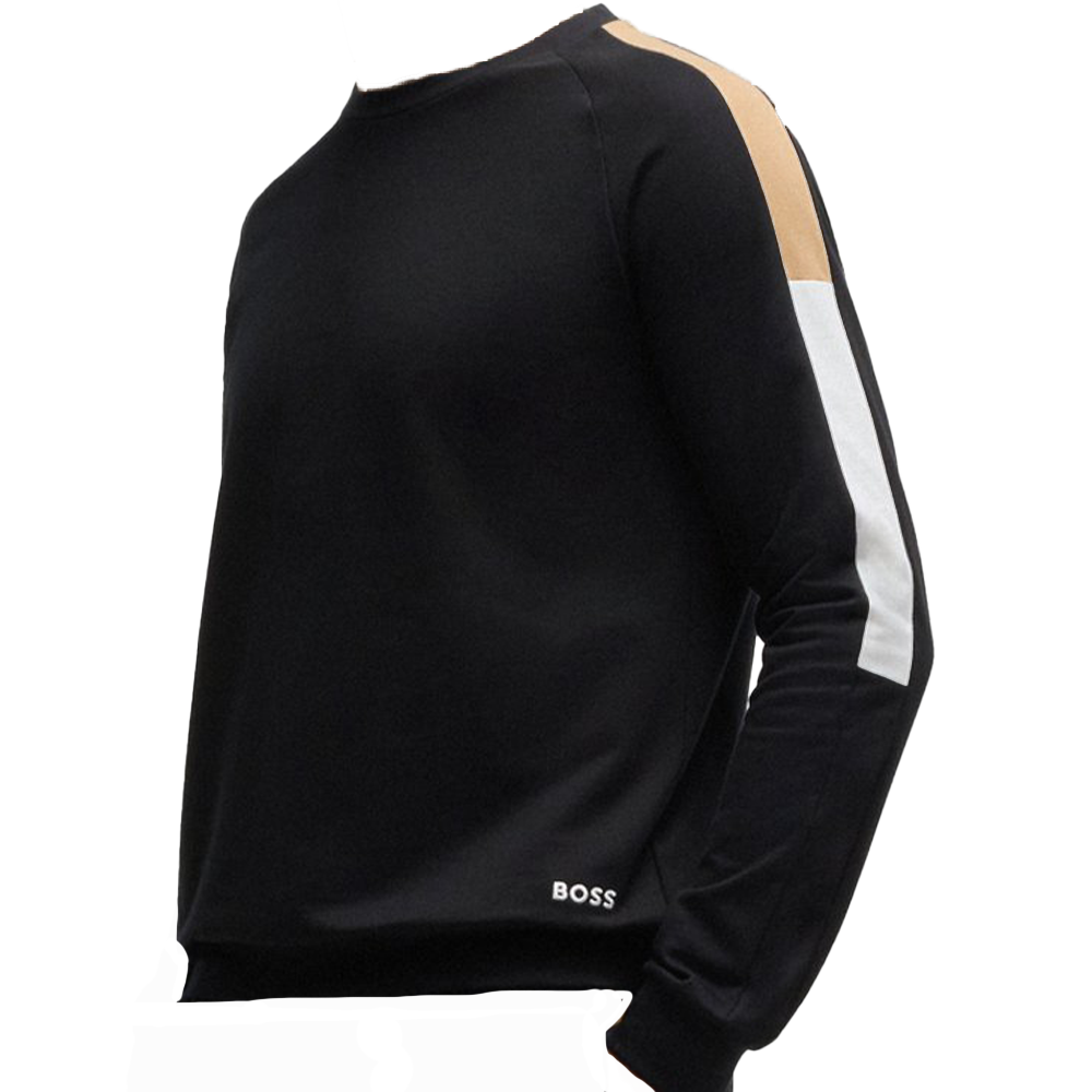 Black boss sweatshirt sleeve with block pattern
