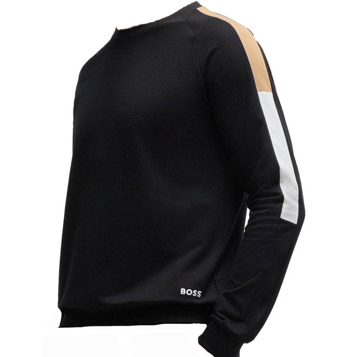 Black boss sweatshirt sleeve with block pattern