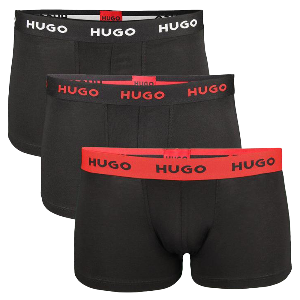 HUGO  three pack of black boxer trunks