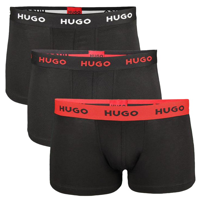 HUGO  three pack of black boxer trunks