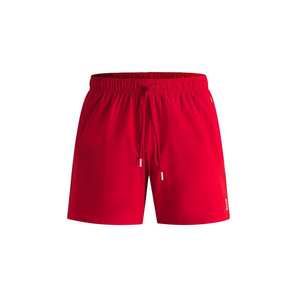 Fully lined swim shorts by BOSS, detailed with signature stripes and a logo.