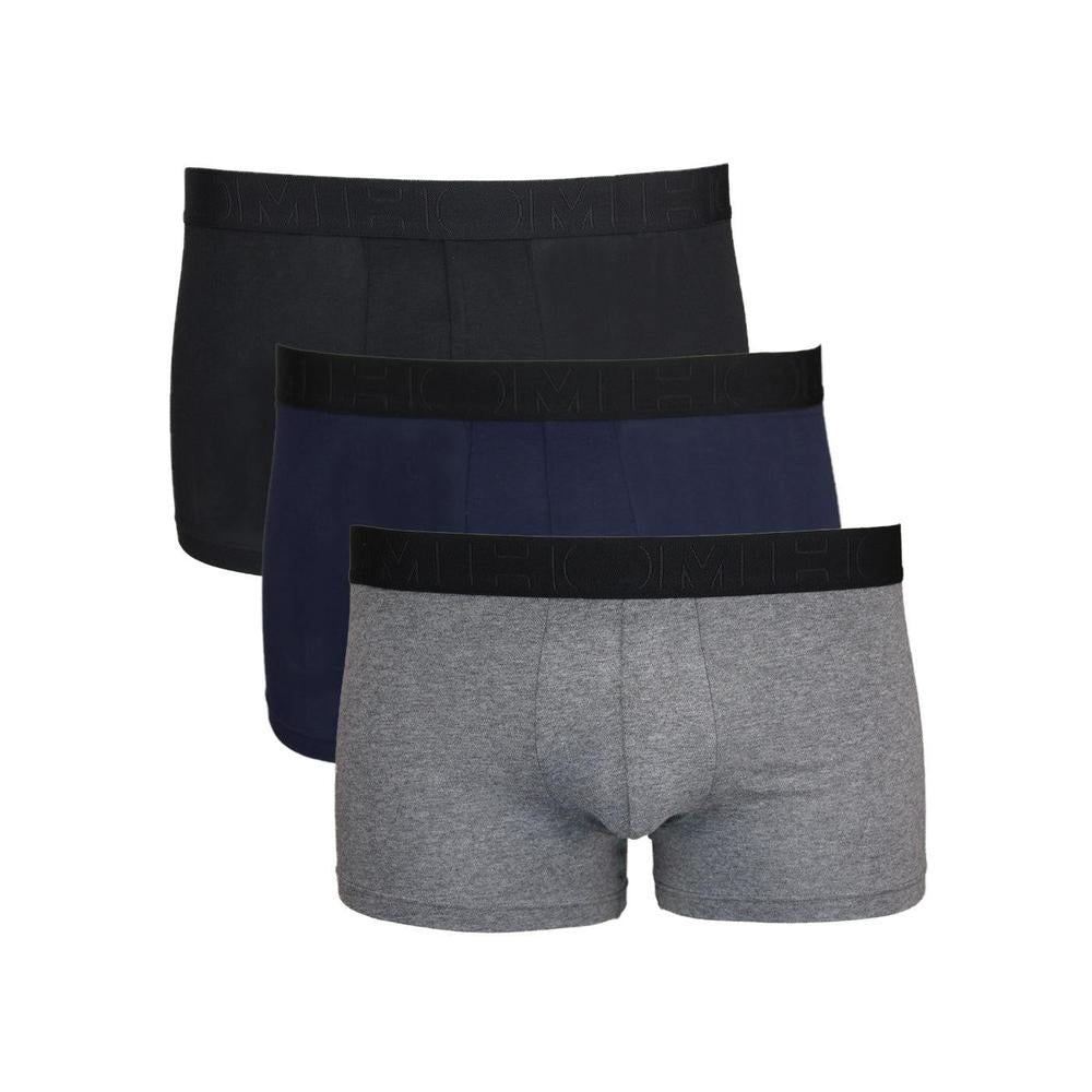 HOM 3-Pack Boxerlines Boxer Trunks, Black/Navy/Grey