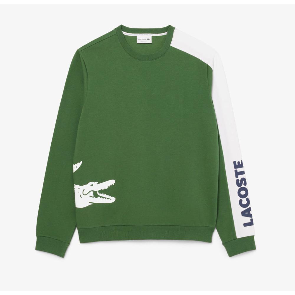 Lacoste Big Croc Fleece Loungewear Sweatshirt, Thyme