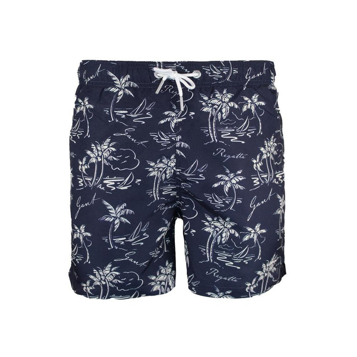 Short De Bain Homme GANT Imprimé Île - Tissu Séchage Rapide, Ceinture Réglable | Style Plage & Piscine