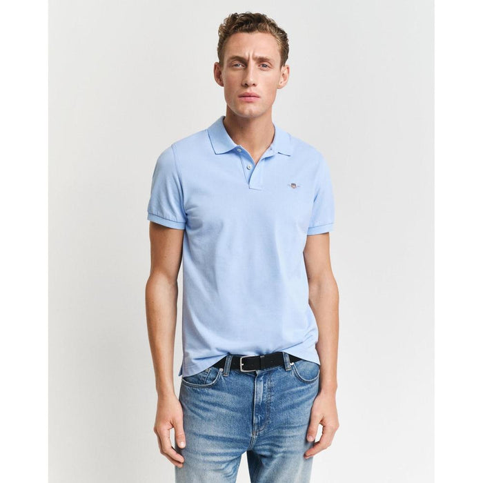 Gant mens polo shirt in Capri Blue