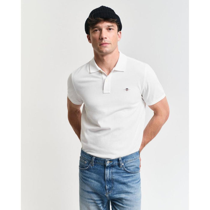 Gant mens white shield polo shirt