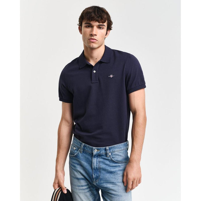 GANT mens reg shield Polo Shirt in Evening blue