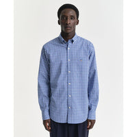 GANT men's blue gingham shirt in college blue