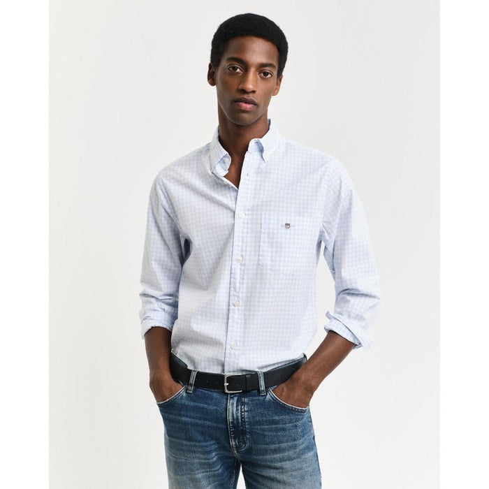 Gant mens classic poplin shirt in light blue