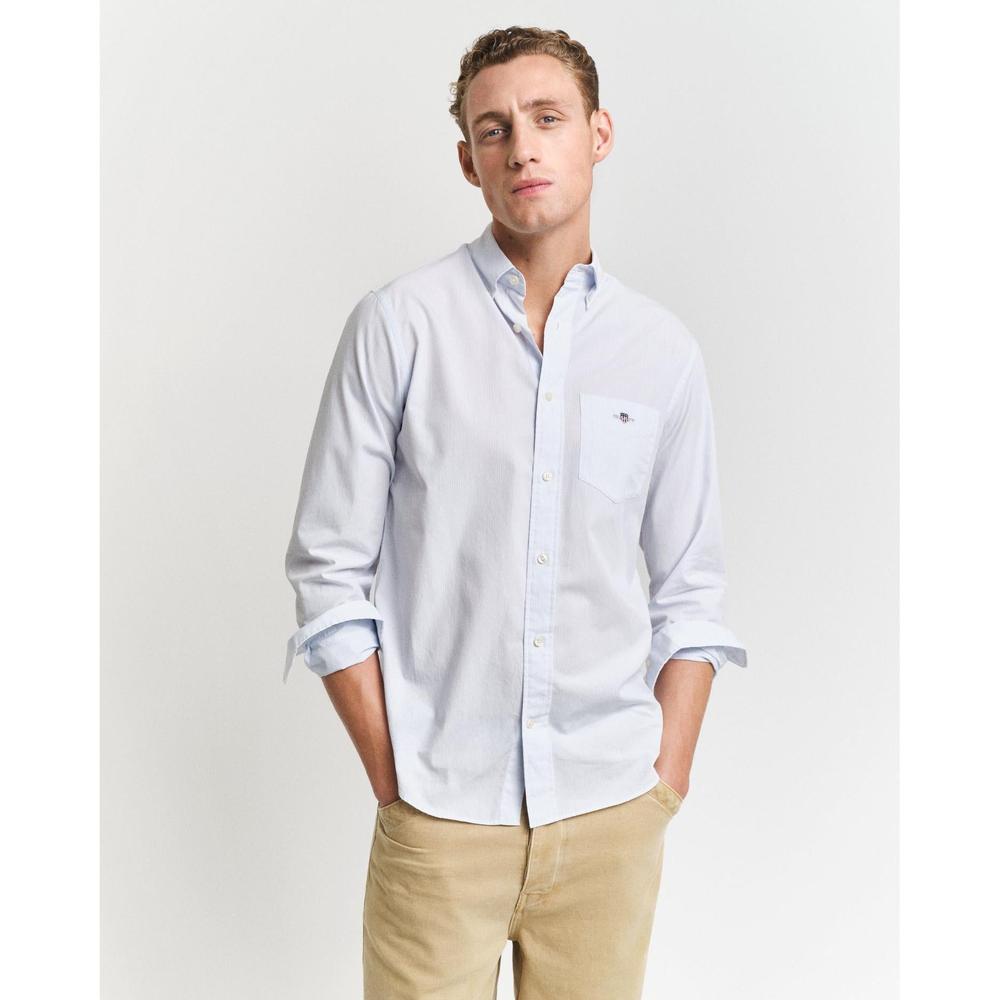 GANT Regular Classic Poplin Banker Shirt, Light Blue