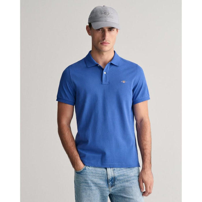 GANT mens shield polo in  rich blue