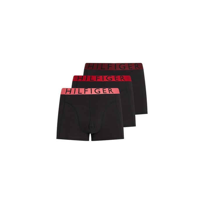 3-Pack Large Logo Boxer Trunks, Black/Poppy Pink
