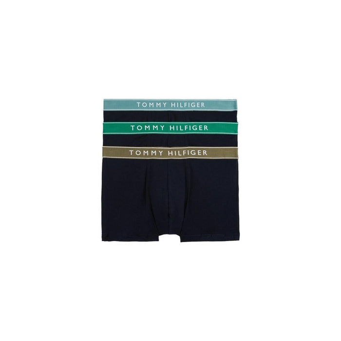 Tommy Hilfiger 3-Pack Coloured Band Boxer Trunks, Desert Sky/Green