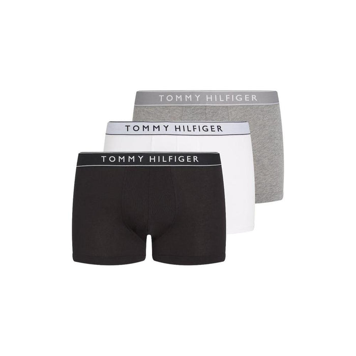 Tommy Hilfiger 3-Pack Boxer Trunks, Mid Heather/Black/White